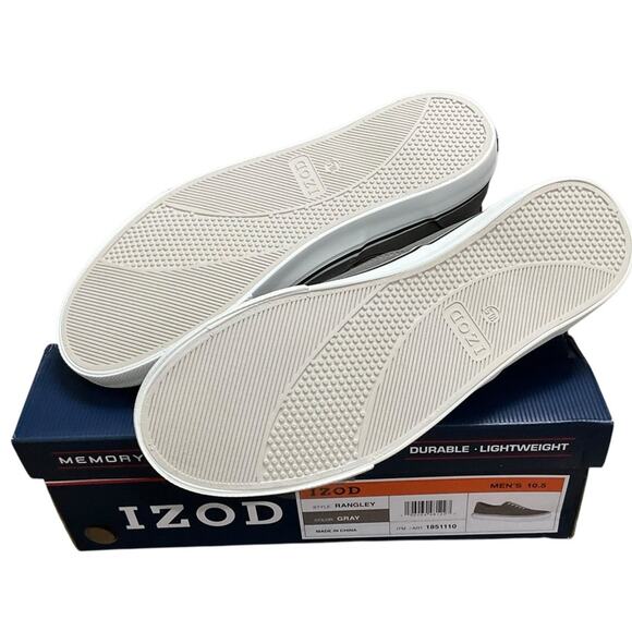 IZOD Men's Canvas Memory Foam Sneakers Grey Size 10.5 NIB - Picture 9 of 16